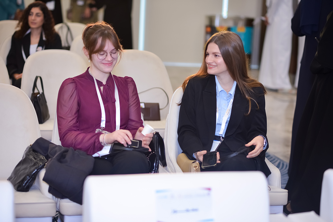 Participants of the youth forum in Qatar during an informal discussion in Doha, highlighting international exchange, dialogue and youth cooperation.