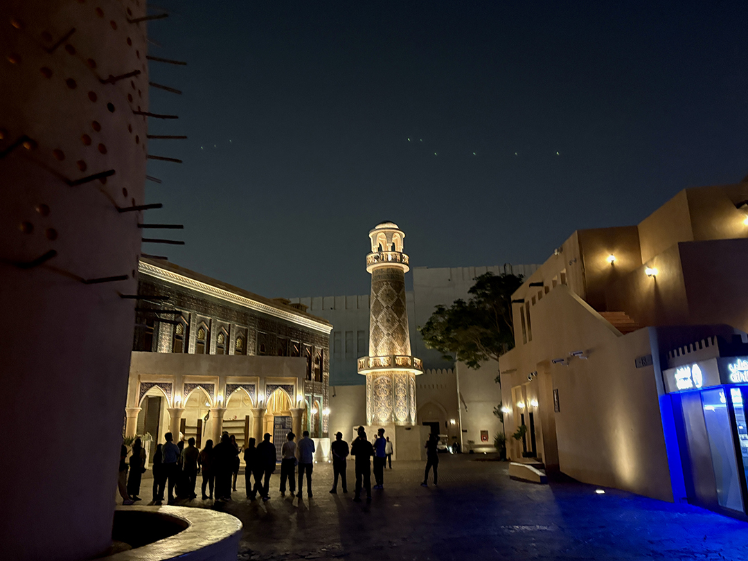 Evening walk through a cultural district of Doha, offering insight into local traditions and community life.