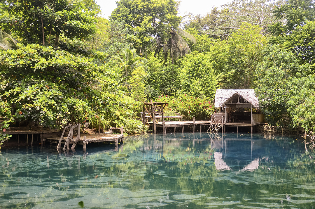 Kristalno čista sladkovodna vrtača Blue Hole na otoku Espiritu Santo velja za eno najlepših naravnih znamenitosti Vanuatuja.